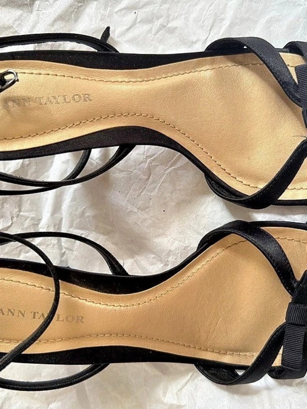 Ann Taylor Black Strappy Heels US 7.5